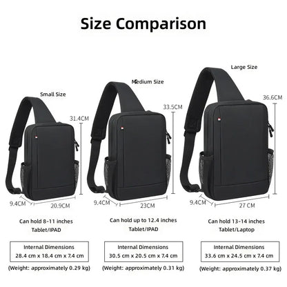 Large Capacity iPad Bag for Men with Crossbody Strap Outdoor Sports Headphone Hole Shoulder Tablet Storage Bag Waterproof