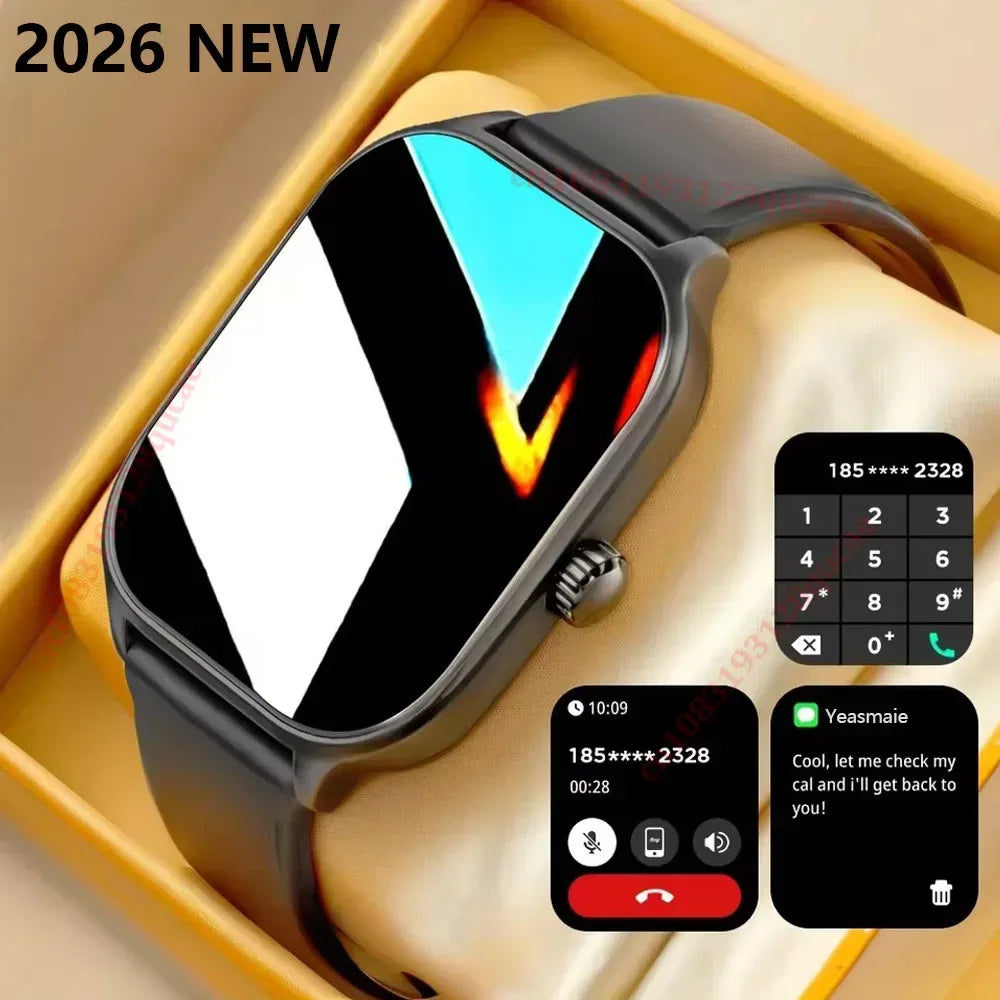 2026 Smart Watch Android IOS Phone 2.01 Inch Color Screen Bluetooth Answer Call Fitness Watches Tracker Smartwatch Women Men New - Urbizia