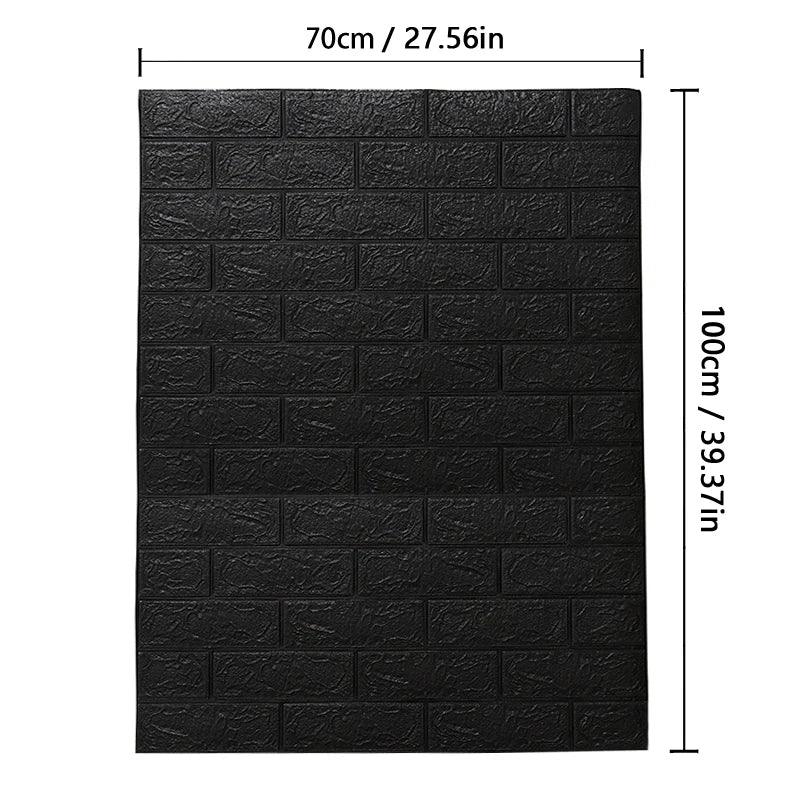 70cmx1m/2m/3m/5m/10m Wallpaper Brick 3D Wall Sticker Foam Self Adhesive DIY Living Room Decor Waterproof Paper - Urbizia