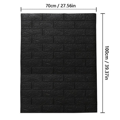 70cmx1m/2m/3m/5m/10m Wallpaper Brick 3D Wall Sticker Foam Self Adhesive DIY Living Room Decor Waterproof Paper - Urbizia