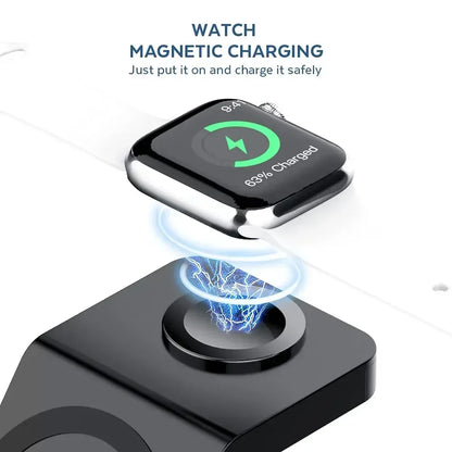 3 In 1 Wireless Charger Stand Mobile phone Holder For iPhone 16 15 14 13 Pro Max iWatch AirPods Fast Charging Station - Urbizia