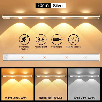 Motion Sensor Light LED Sensor Lamp Wireless Ultra Thin USB LED For Kitchen Cabinet Bedroom Wardrobe Indoor Lighting Night Light - Urbizia