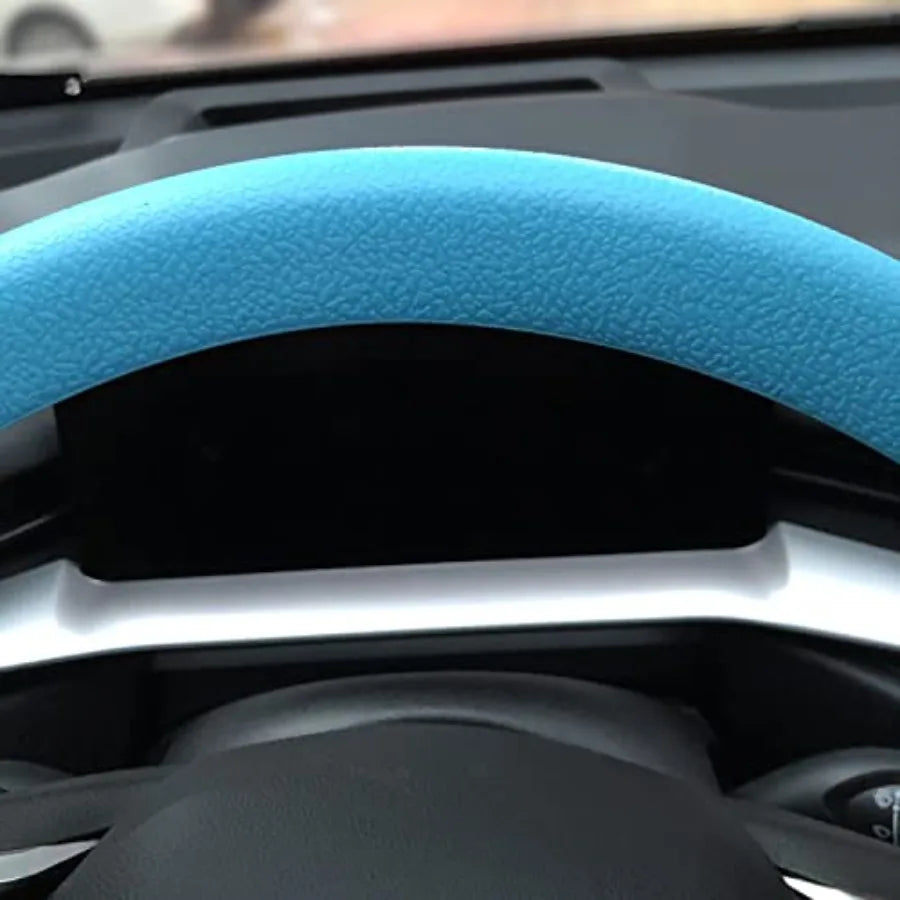 Car Steering Wheel Cover: Universal 13.5 to 15 Inch Silicone Steering Cover Compatible with Most Car Models Fit for Round D Sha