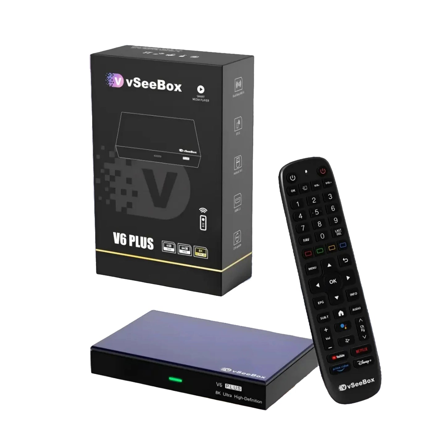 vSeeBox V6 Plus 64GB 8K HD Officially Authorized Voice Control