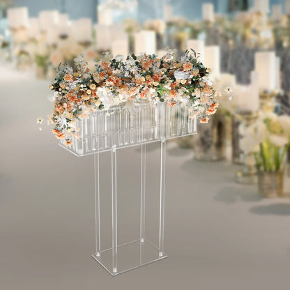 Crystal Flower Stand Clear Wedding Flowers Display Racks Crystal Floral Centerpiece for Wedding Decorations, Parties 60*20*78cm