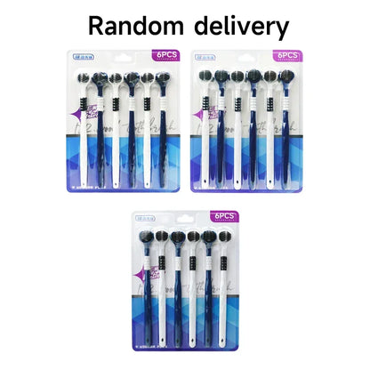 3D Manual Toothbrush 6pcs Three sided U-shaped Soft Toothbrush for Comprehensive Oral Cleaning for Adults, Men and Women, Coup - Urbizia