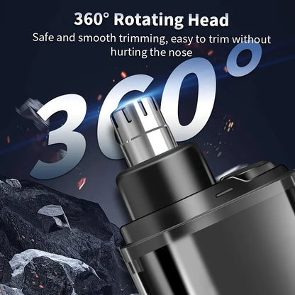 Men's Nose Hair Trimmer USB Rechargeable Electric Nose Ear Hair Clipper LED Display Portable Grooming Tool