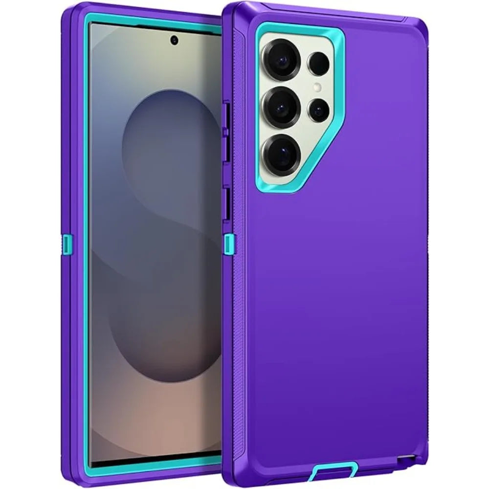 Heavy Duty 3-Layer Armor Protection Phone Case For Samsung Galaxy S26 S25 S24 S23 S22 Ultra Plus Matte Impact Resistant Cover