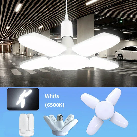 E27 Fan Shape Foldable 40LEDs Bulb AC220V/110V Deformation for Home Ceiling Lights Warehouse and Garage White Light 6500K Bulb - Urbizia
