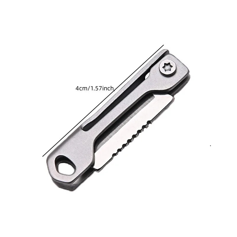 Stainless Steel Mini Folding Knife High Hardness Steel Sharp Knife With Keychain Pendant Disassembly Express Open Box EDC Tool