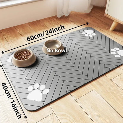 S（little kitten ）、M、L bsorbent Pet Feeding Mat, Waterproof Placemat for Dog & Cat Food & Water Bowls, Quick-Dry Rubber Backing - Urbizia