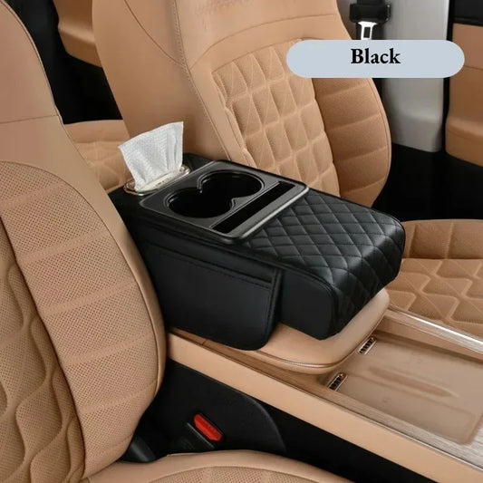 Auto Center Console Armrest Cushion With 2 Cup Holder Armrest Heightening Pad Auto Amrest Pillow Cover Pad for All Seasons - Urbizia