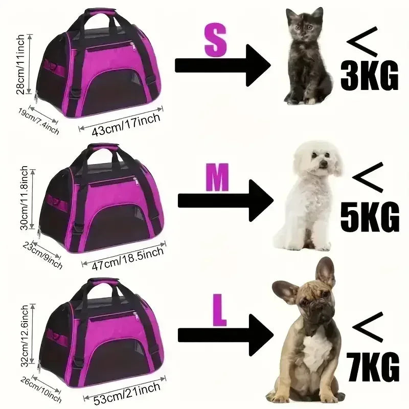 Cat Bags Portable Dog Carrier Bag Mesh Breathable Carrier Bags for Small Dogs Foldable Cats Handbag Travel Pet Bag Transport Bag - Urbizia