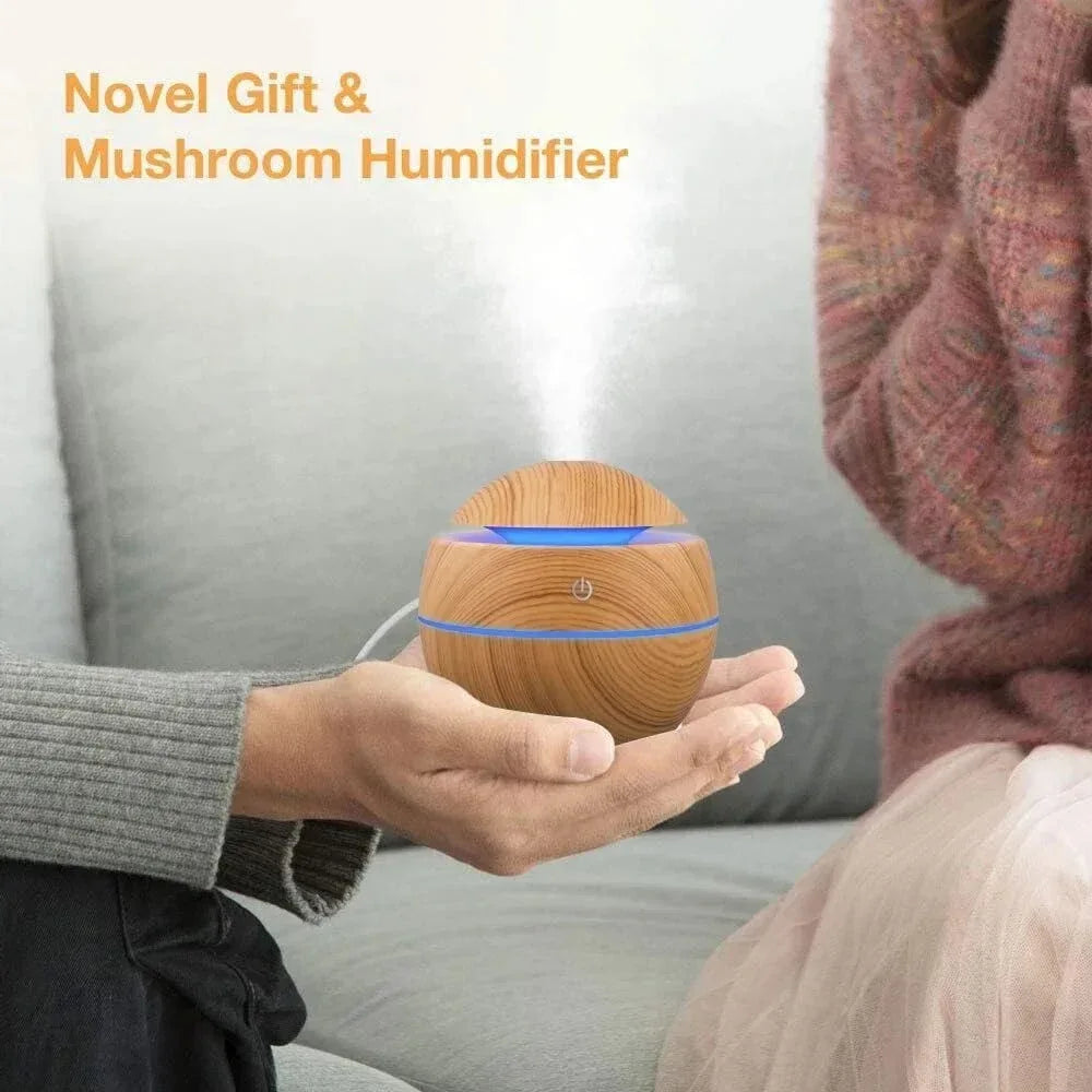 Humidifier Electric Air Aroma Diffuser Wood Ultrasonic Air Humidifier Essential Oil Aromatherapy Cool Mist Maker for Bedroom - Urbizia