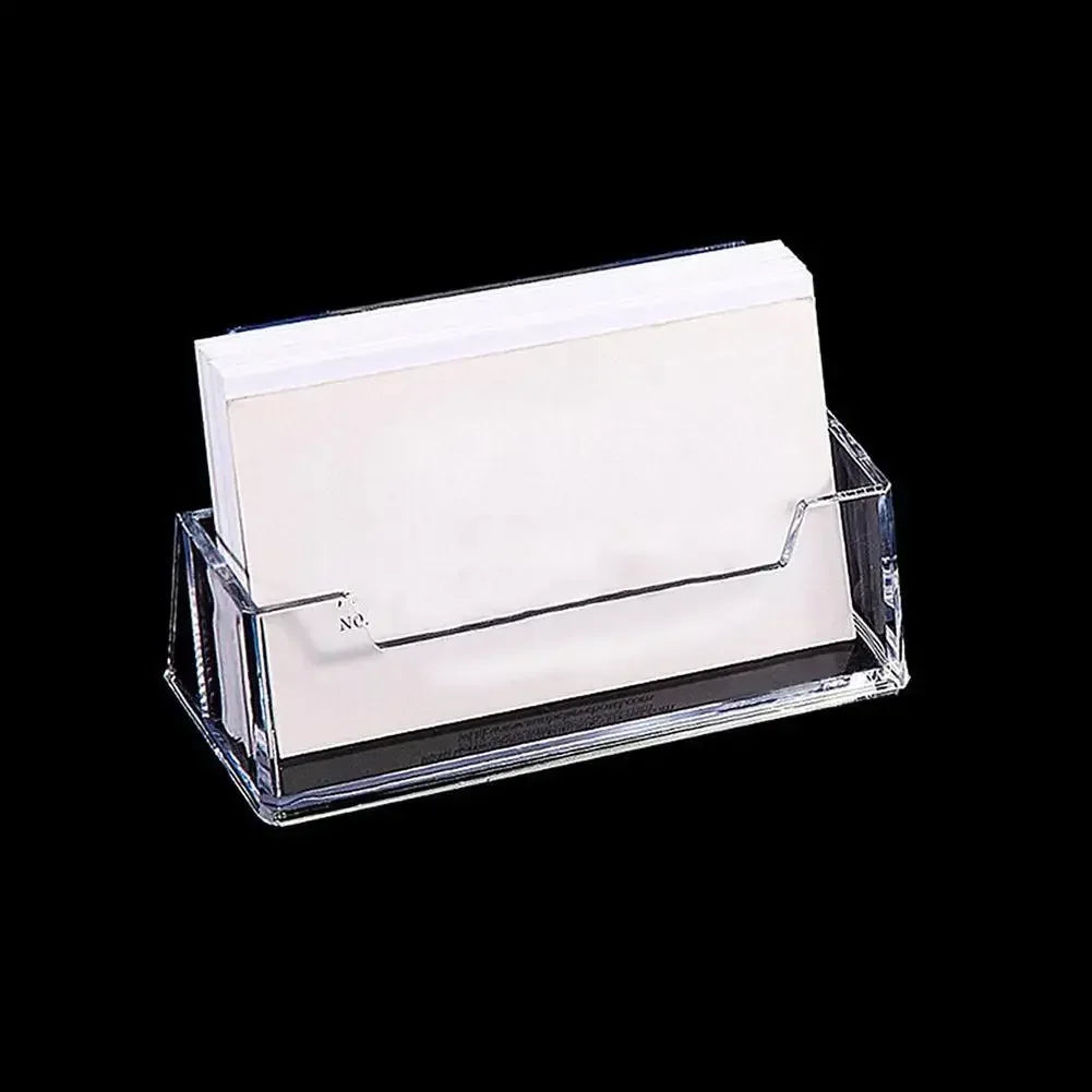 Clear Business Card Holder Organizer Office Desk Display Stand Memo Counter Accessories Tabletop Business Card Holder Case Box - Urbizia