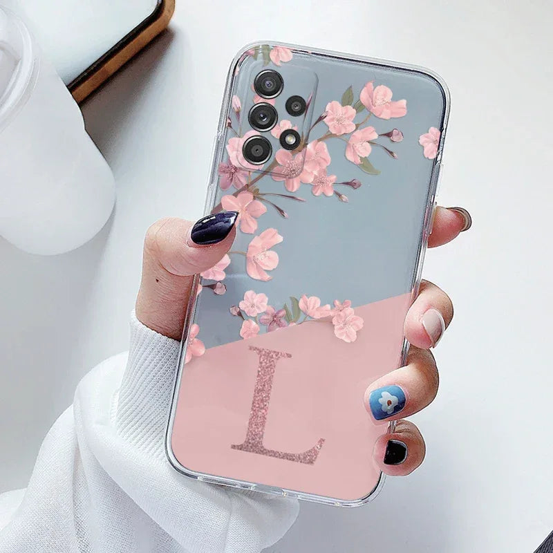 A-Z Letter Transparent Soft Slim Case for Samsung Galaxy
