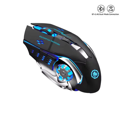 Rechargeable Wireless Gaming Mouse Silent Backlight E-Sports Bluetooth and 2.4G USB Mouse for Laptop Macbook PC Game Office