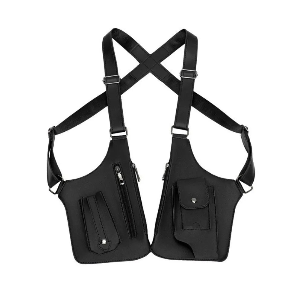 Vintage Double Shoulder Armpit Bag Adjustable Strap Steampunk Underarm Strap Wallet Pocket Gothic Waterproof