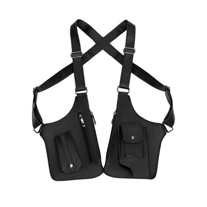 Vintage Double Shoulder Armpit Bag Adjustable Strap Steampunk Underarm Strap Wallet Pocket Gothic Waterproof