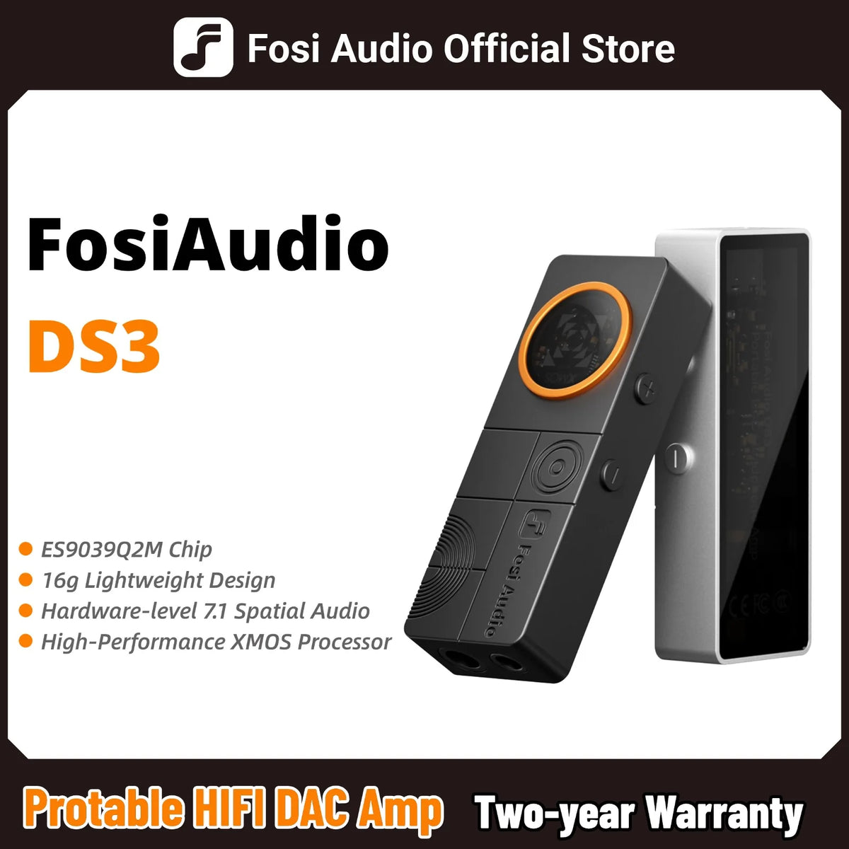 Fosi Audio DS3 DAC Amp Portable HIFI Headphone Amplifier XMOS XU316 DSD512 Dongle DAC 4.4mm Balanced/3.5mm Jack