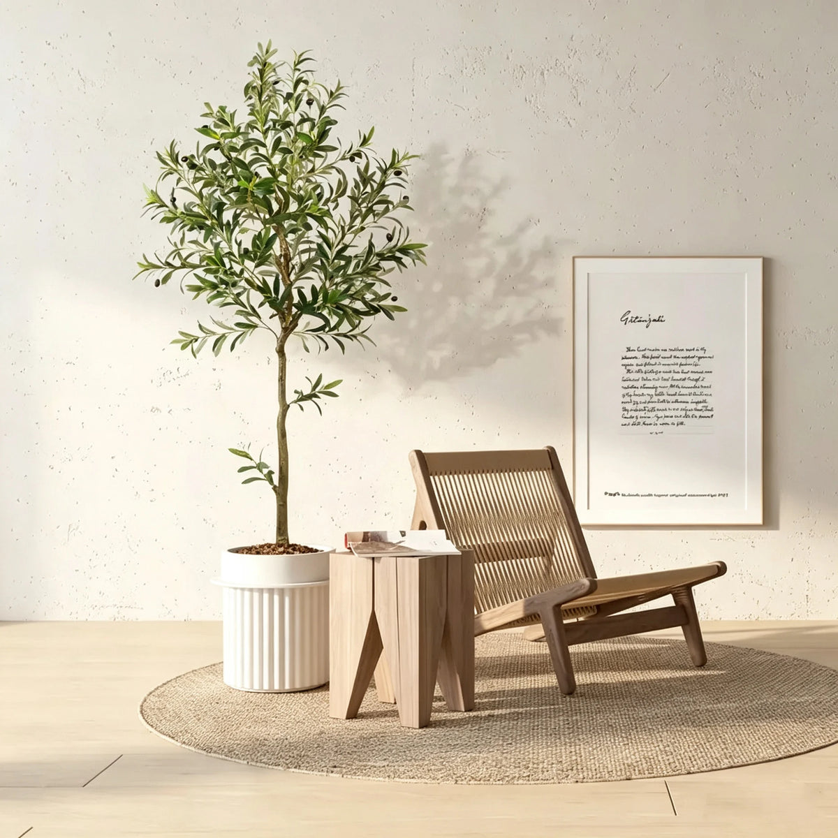 5/6/7/8 Olive Trees Artificial Indoor Faux Olive Tree with Black Pot Silk Fake Plant with Natural Wood Trunk and Lifelike Fruits for Home Office Decor