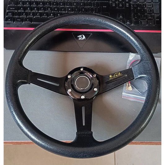 Universal 14 Inch PU Auto Racing Steering Wheels Deep Corn Drifting Sport Steering Wheel