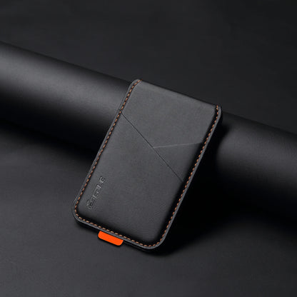 Premium PU Leather Magnetic Phone Card Holder, RFID Anti-Skimming Wallet Compatible with Magnetic Wireless Charging Smartphones,
