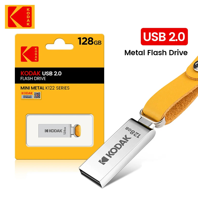 KODAK USB 2.0 Pen Drive 32GB 64GB 128GB K122 Metal USB Flash Drive Memory Pendrive