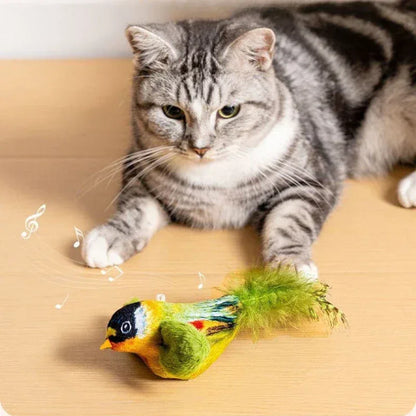 Indoor Interactive Birds Toy for Cat Chasing Teasing Toy Sounding Catnip Cat Teaser Toy Self-hilarity Wall Hanging Birds Cat Toy - Urbizia