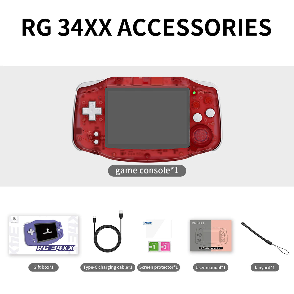 ANBERNIC RG34XX Retro Handheld Game Console 3.4''IPS Screen Linux System HDMI Output Classic Remake Game Player Sentimental Gift
