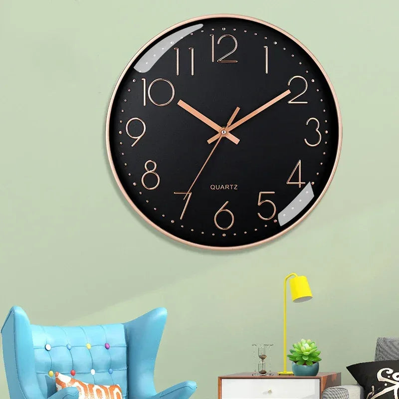 8 Inch Mute Quartz Wall Clock Cubic Digital Clock Living Room Bedroom Wall Clock Simple Digital Clock Home Decorations - Urbizia