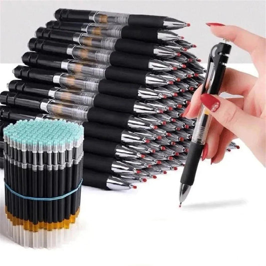 23/33Pcs Retractable Ballpoint Pen Large Capacity 0.5mm Ballpoint Pen Black/Red/Blue Replaceable Refill School Supplies