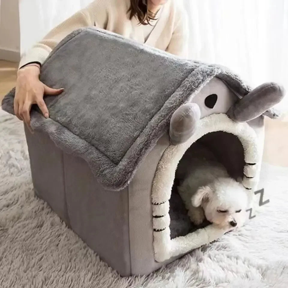 All Season Dog House Style Bed - Removable Washable Pet Bed for Small Dogs Teddy Winter Warm Cat Dog House - Urbizia