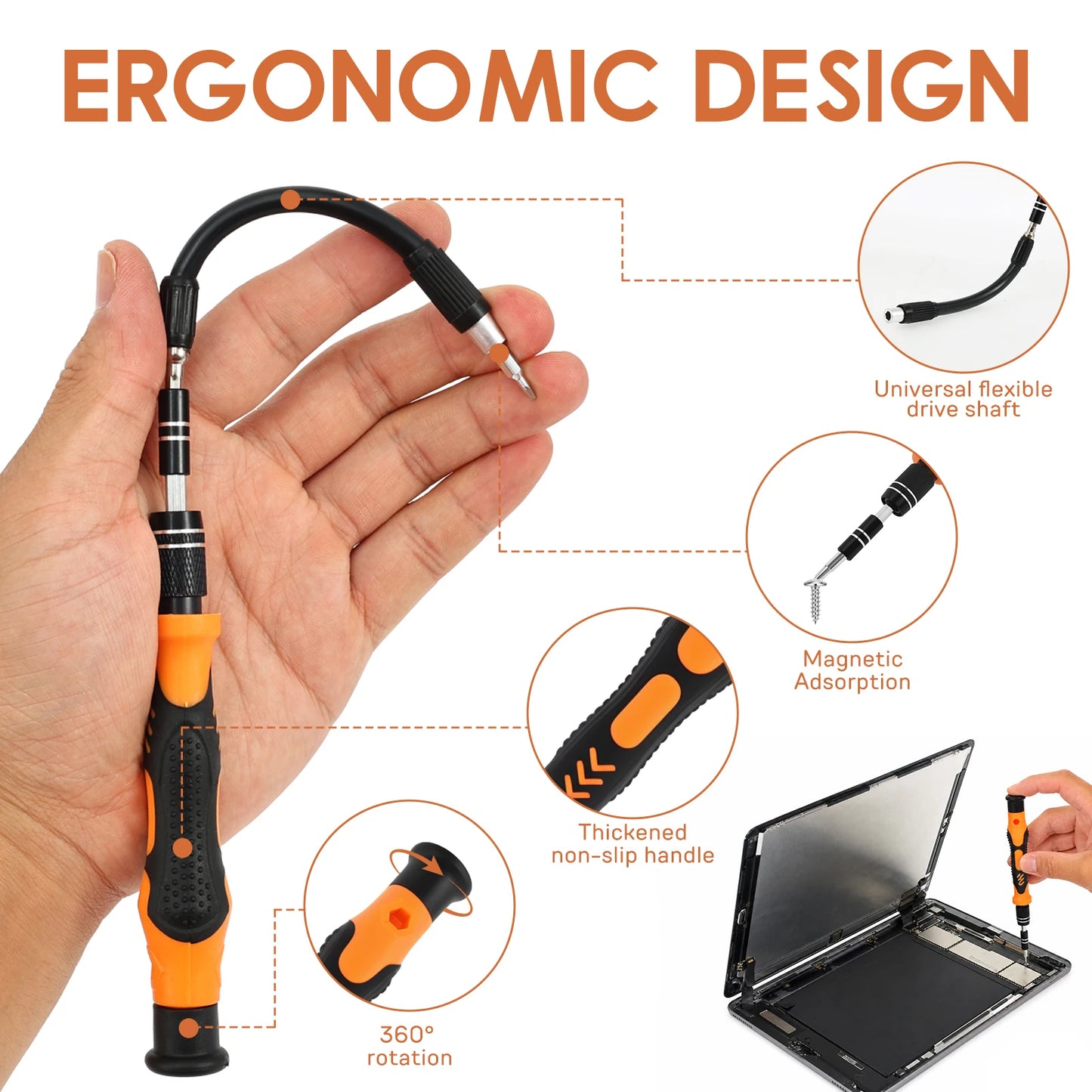 115 In 1 Precision Screwdriver Set Flexible Shaft Magnetic Bits Kit Professional Electronics Laptop Cell Phone Repair Tools