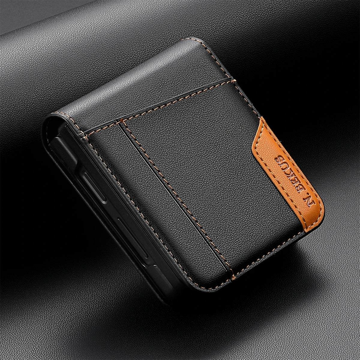 Flip Leather Phone Case For Samsung Galaxy Z Flip 8 7 FE 6 5 4 3 5G Flip7 Flip8 Wallet Card Holder Phone Bag Book Cover Etui