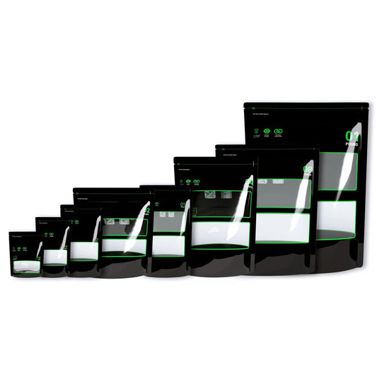 1/8 Ounce~1 Pound Lock & Seal Storage & Curing Bags 58%-62% RH Terp Cultivation Pouches Heat Sealable Child Resistant