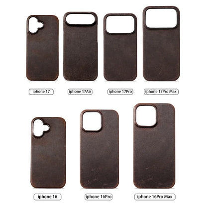 MagSafe Genuine Cowhide Leather iPhone Case Luxury Retro Cover