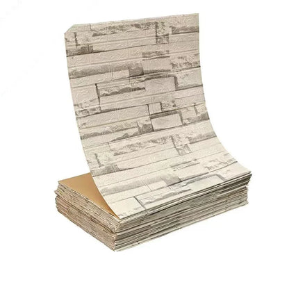70cm*2m 3D Soft Foam Brick Wallpaper Sticker Roll DIY Self Adhesive Living Room Home Kitchen Bathroom Decorative Wall Paper