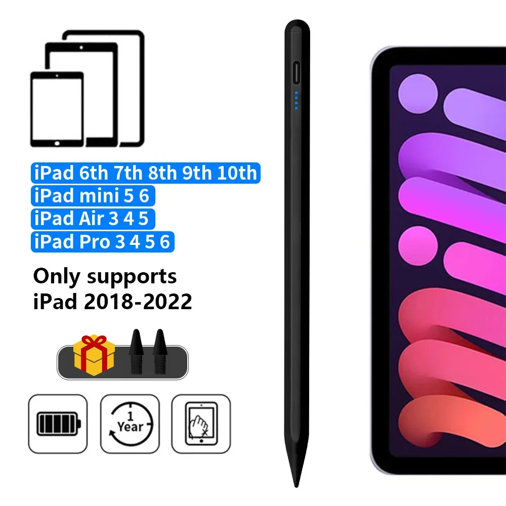 iPad Stylus Pen with Palm Rejection & LED Display