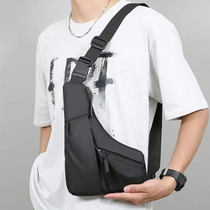 Men's Portable Chest Bag Outdoor Sports Crossbody Bag Lightweight Asymmetrical Thin Waist Pack Suitable for Travel Hiking Daily