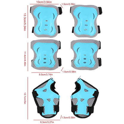 Kids Knee Pads Elbow Pads Age 3-7 Toddler Boys Girls, 6 In 1 Protective Gear Safety Set with Wrist Guard for Skating Cycling Ne