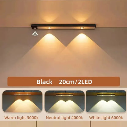 LED Ultra Thin Under Cabinet Lights Motion Sensor night light Wireless 3Color Dimmable For Kitchen Cabinet Bedroom Wardrobe Ligh - Urbizia