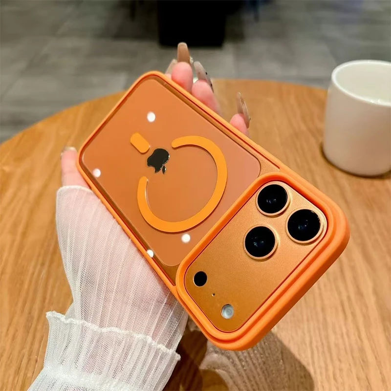For Magsafe Wireless Charge Phone Case For iPhone 18 Pro Max 17 16 15 14 Plus 13 12 11 18 Pro Max Transparent Acrylic Back Cover