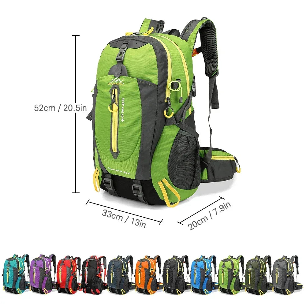40L Water Resistant Travel Backpack Camping Hiking Laptop Daypack Trekking Climbing Back Bags For Men Women Hiking Supplies - Urbizia