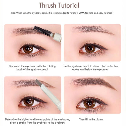 Thin-Head Double-Ended Eyebrow Pencil – Waterproof & Long-Lasting