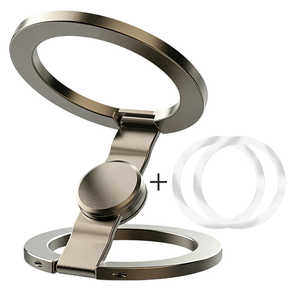 Double Sided Magnetic Suction 3 Sections Shimmering Powder Magnetic Ring Phone Holder 360° Rotatable Ultra Light Ultra Thin Allo