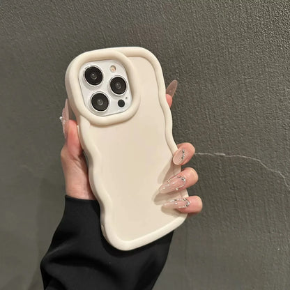 Soft Candy Curly Wave Phone Case For iPhone 11 12 13 14 15 16 17 Air Pro Max 7 8 Plus X XR XS SE Shockproof Bumper Cover Capa