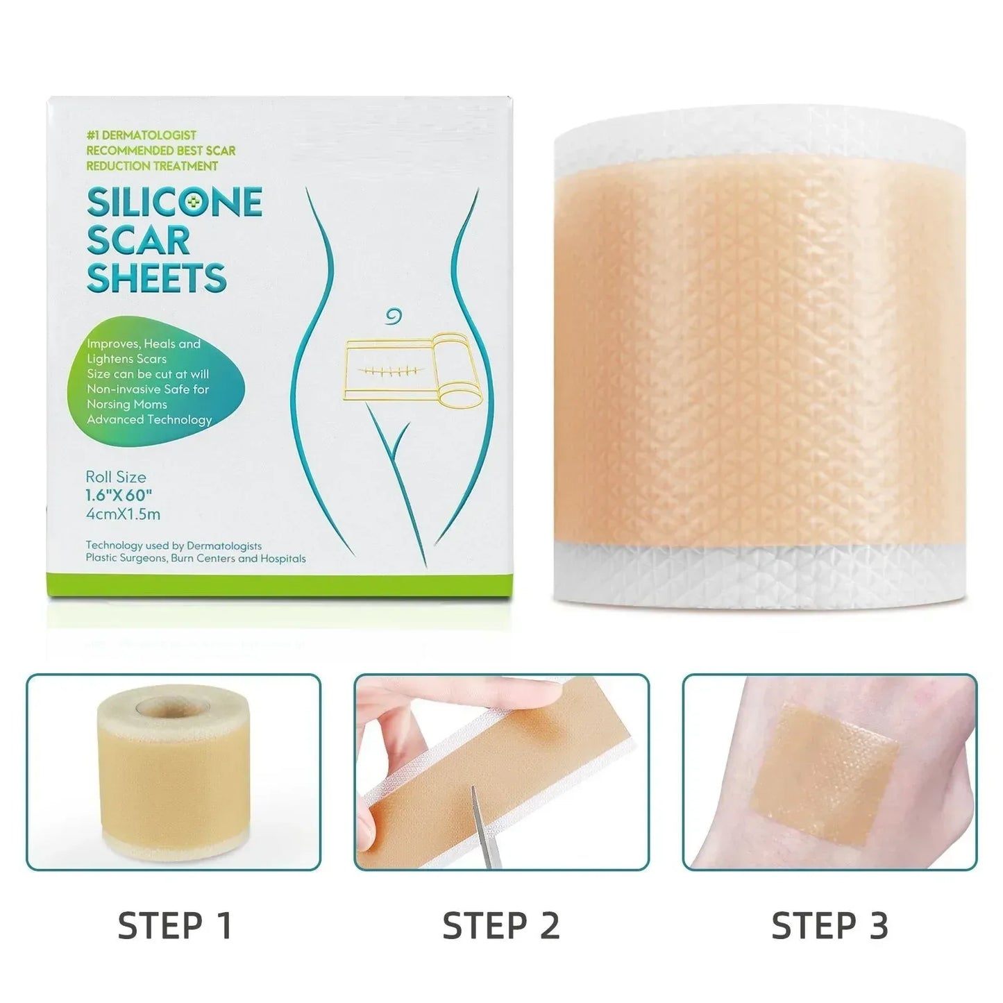 4cmx150cm Silicone Scar Sheets Removal Strips Silicone Gel Scar Strip For Acne Keloid Surgery Burn Treatment Scar Patch Hot Sale - Urbizia