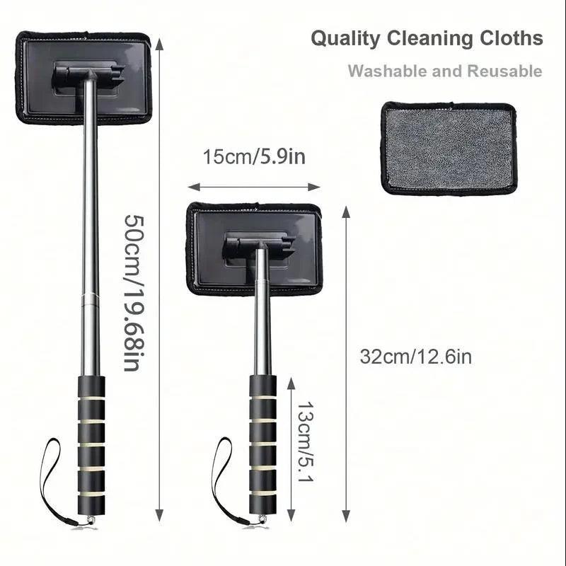 Automobile Windshield Water Scraping Telescopic Automobile Glass Wiper Auto Cleaning Tools Window Cleaning Brush Cleaning Cloth