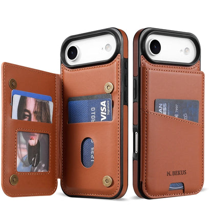 Wallet With Card Slot RFID Blocking Magnetic Flip Leather Case For iPhone 17 Pro Max 17e Air 16e 15 Plus 14 13 12 11 Cover